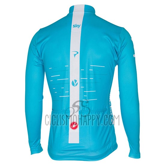 Sky Cycling Jersey Bib Tight 2017 Long Sleeve Blue
